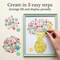 Flower Button Art Bundle | 75+ Assorted Flower Buttons + Yellow Fillers | Craft & DIY Decor Kit (8” x 10” Frame Size)